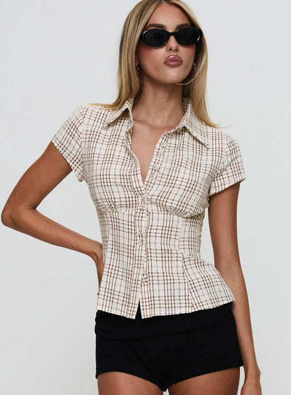 Jouvana - Chemise à carreaux